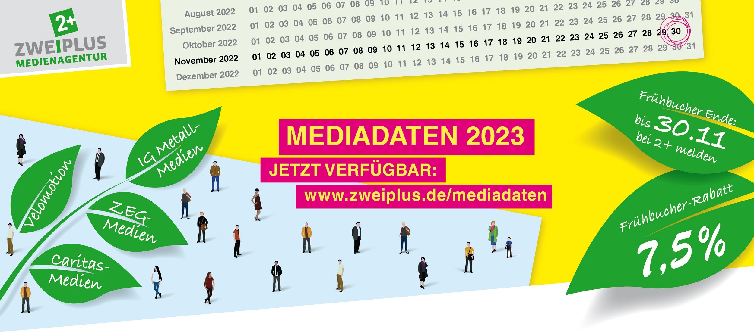Header_Mediadaten Zweiplus Medienagentur, Caritasverband, IGMetall, ZEG, KTK